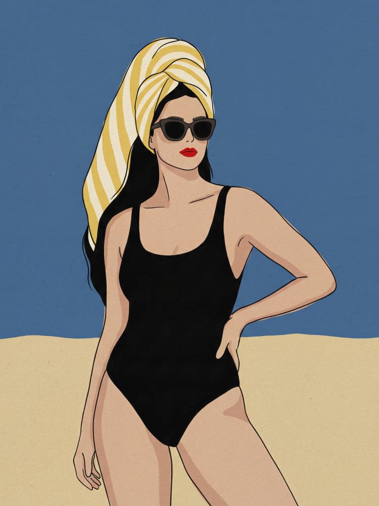 Chic Beach Woman by Andreas Magnusson — canvas wall art