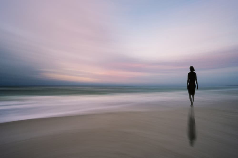 Woman On Serene Beach by אייל בר אור • Eyal Bar Or — canvas wall art