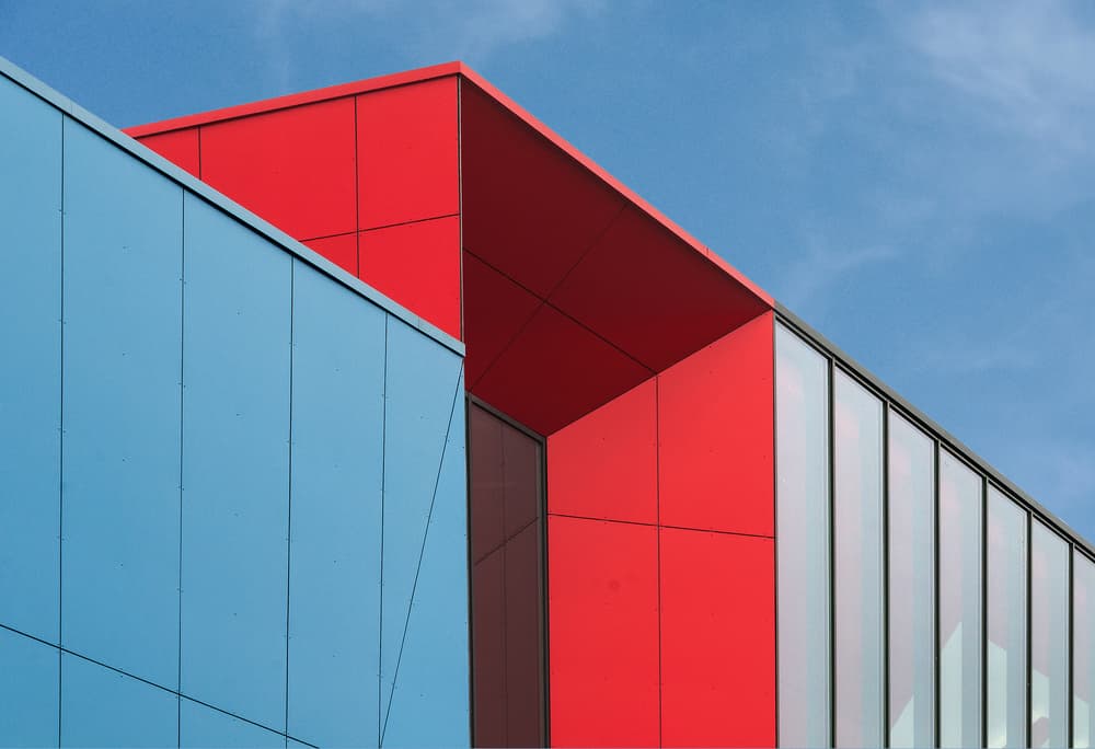 Modern Color Block Building by Henk van Maastricht — canvas wall art