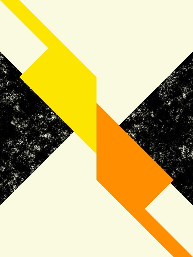 Modern Yellow Orange Geometry by Petr Strnad — canvas wall art