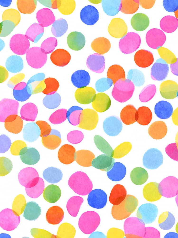 Colorful Watercolor Dots by Ohkimiko — canvas wall art