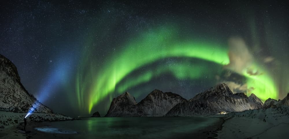 Northern Lights Winter Glow by Dr. Nicholas Roemmelt — canvas wall art