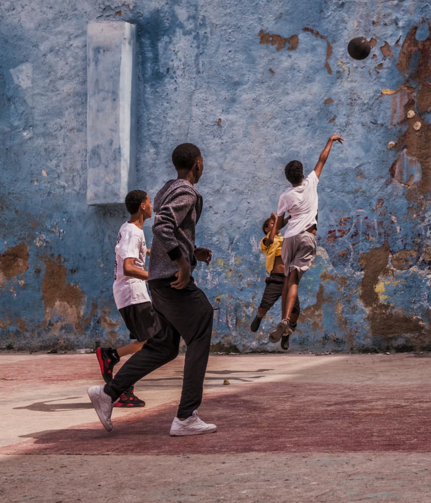 Street Ball Jump Shot by Pavol Stranak — canvas wall art