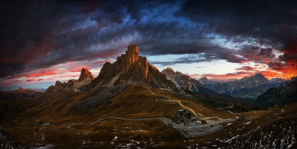 Dramatic Mountain Sunset by Krzysztof Browko — canvas wall art