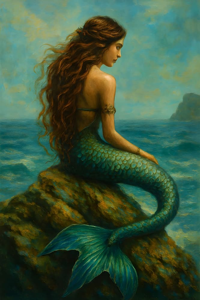 Serene Ocean Mermaid by HUGO — canvas wall art