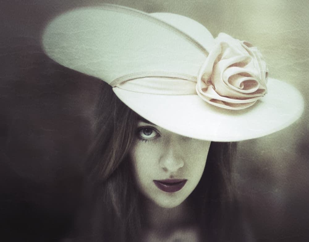 Woman In Vintage Hat by kenp — canvas wall art
