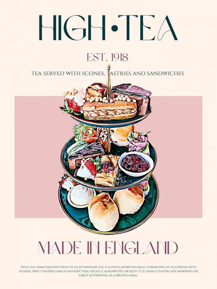 Traditional British High Tea by Nazma Khokhar — canvas wall art