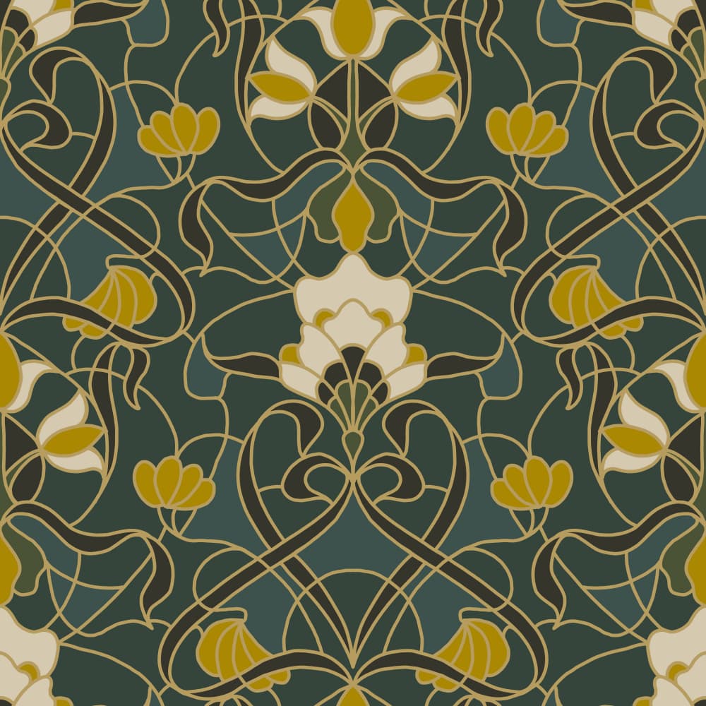 Gilded Floral Nouveau by Alexandra Weise — canvas wall art