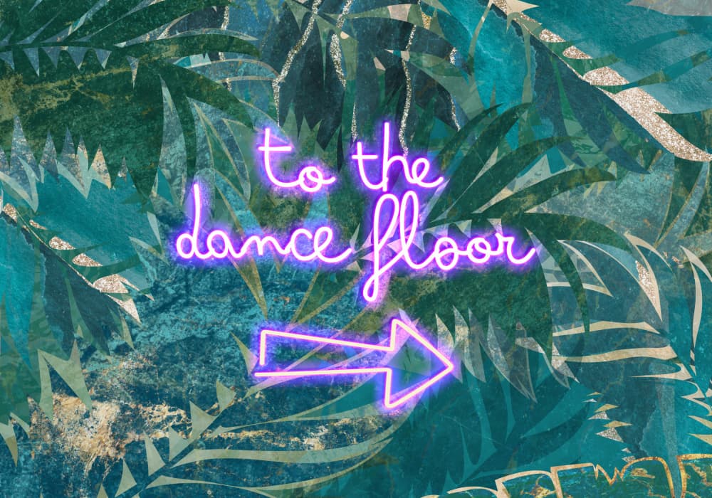 Neon Dance Floor Direction by Sarah Manovski — canvas wall art
