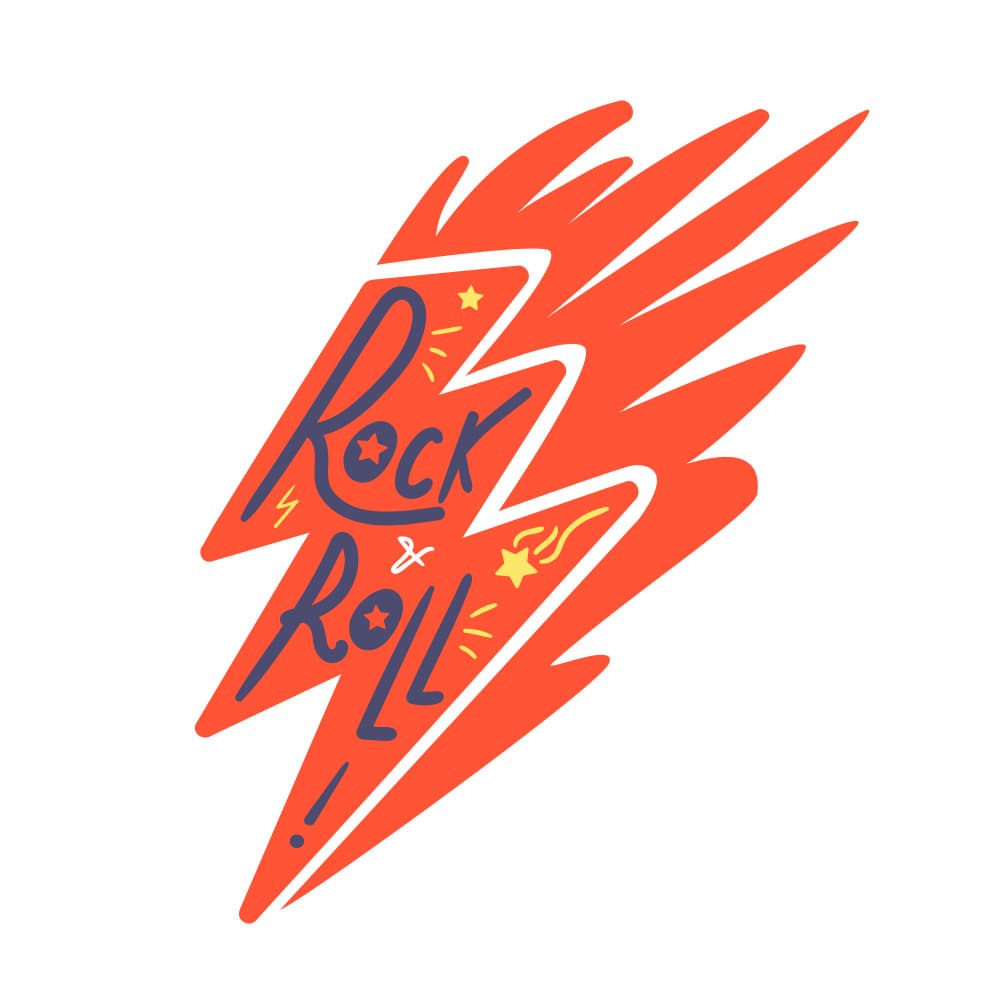 Rock and Roll Lightning by Marika Barsrsind β canvas wall art