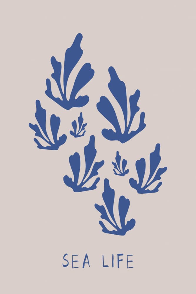 Blue Sea Life by Treechild — canvas wall art