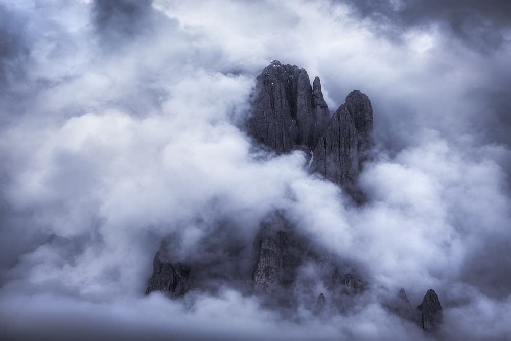 Misty Mountain Peaks by Daniel Gastager — canvas wall art