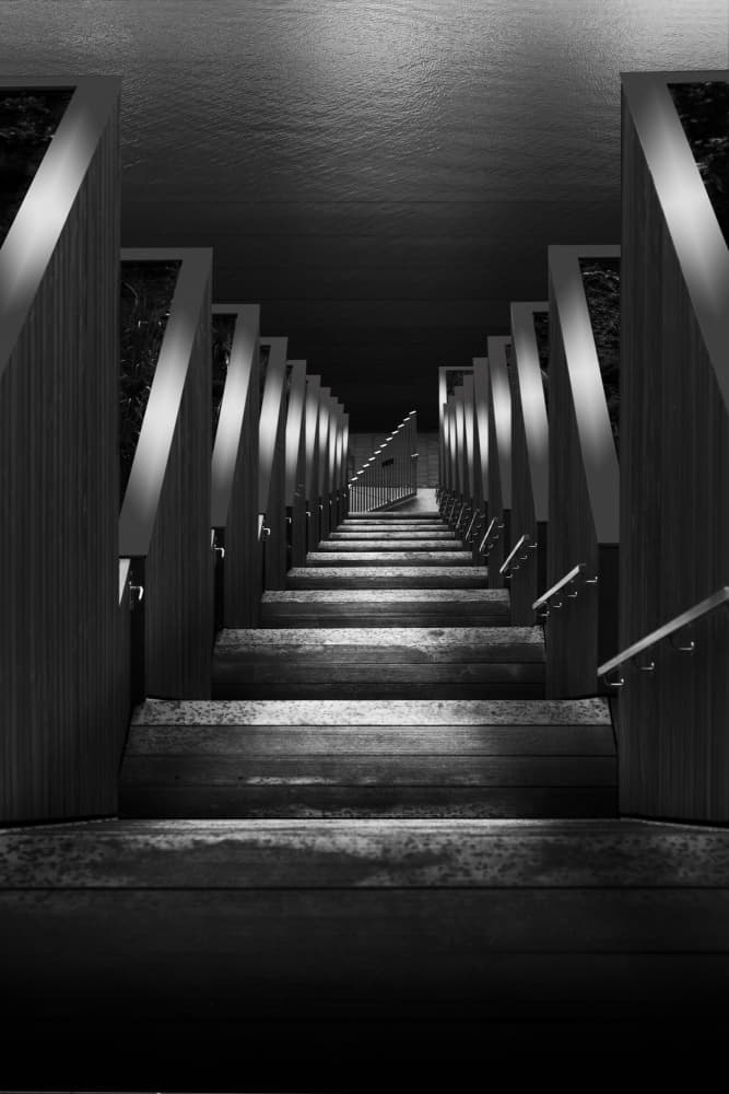 Geometric Dark Stairs by Greetje van Son — canvas wall art