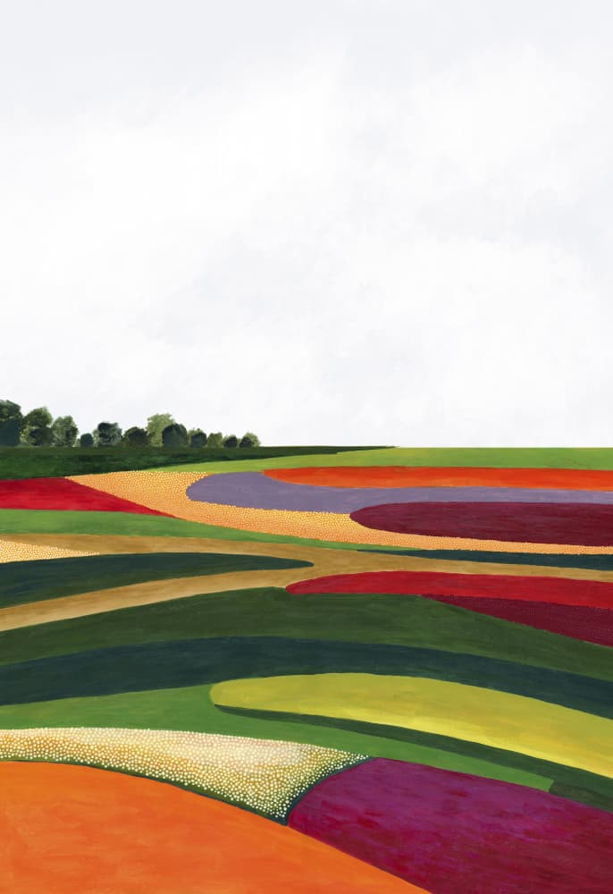 Vibrant Fields Landscape by Rosana Laiz Blursbyai — canvas wall art