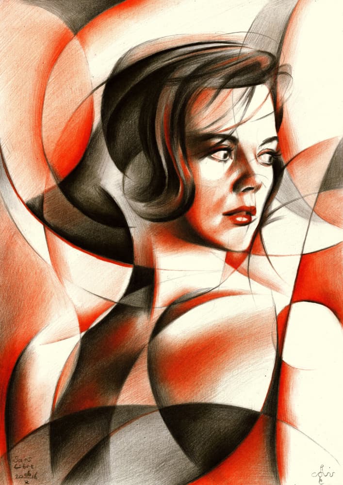 Geometric Woman Portrait by Corné Akkers — canvas wall art