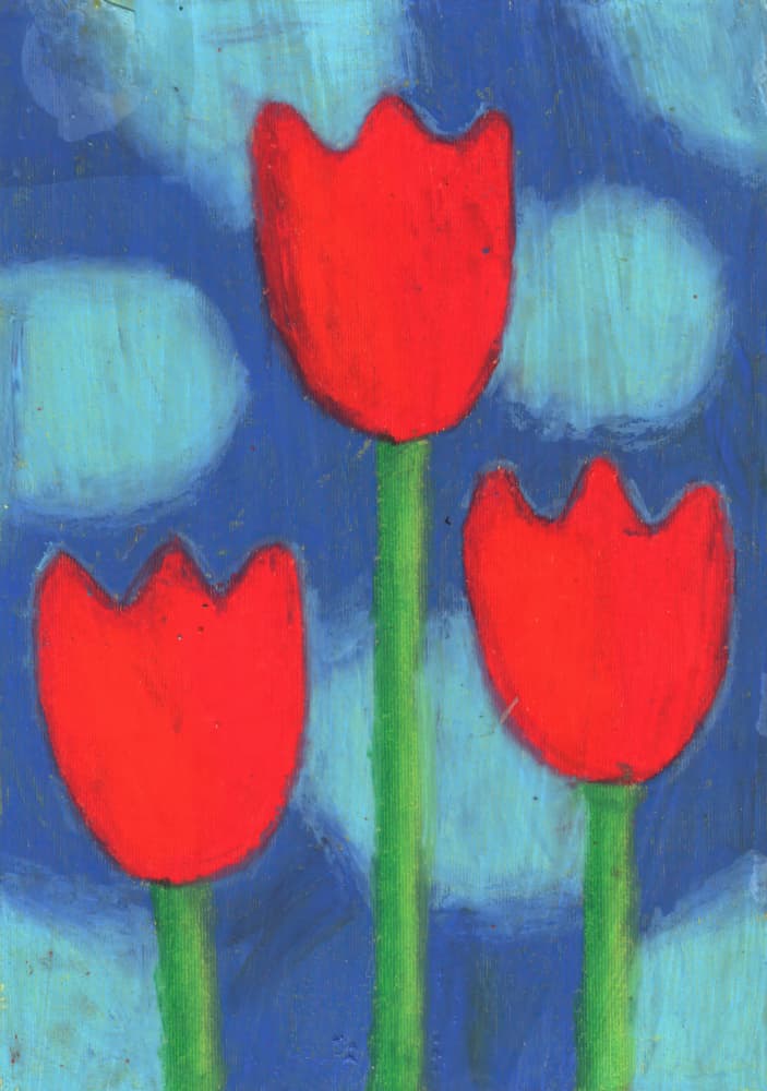 Cheerful Red Tulips by Kulik — canvas wall art