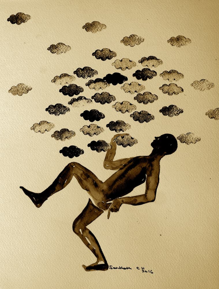 Man Under Dark Clouds by Santhosh ch — canvas wall art