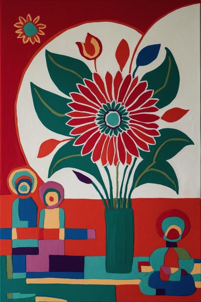Modern Floral Gathering by The Art Concept — canvas wall art
