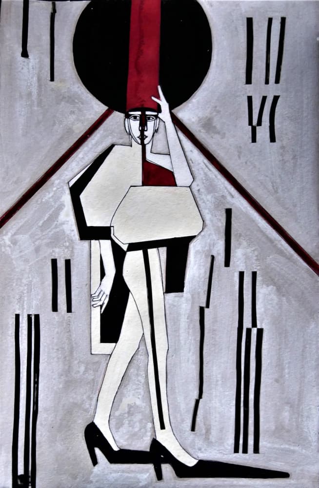 Geometric Fashion Woman by Doris Schmitz — canvas wall art