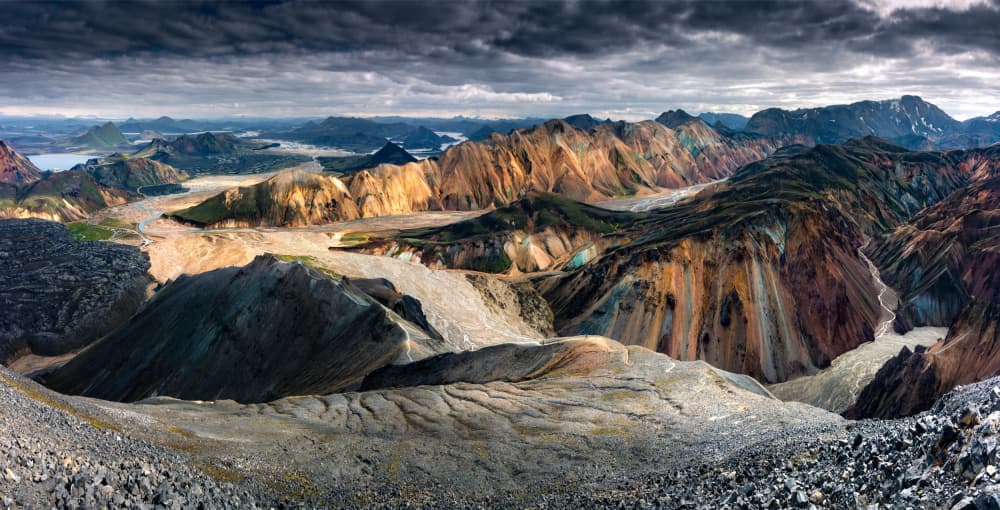 Colorful Mountain Valley by Karol Nienartowicz — canvas wall art