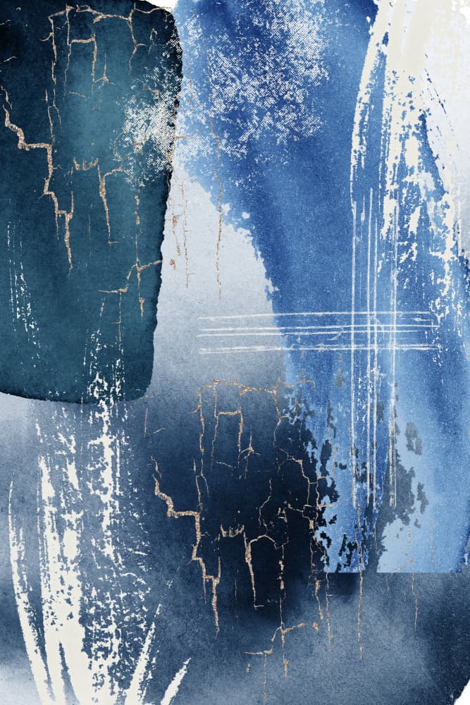 Indigo Gold Texture by Sally Ann Moss — canvas wall art