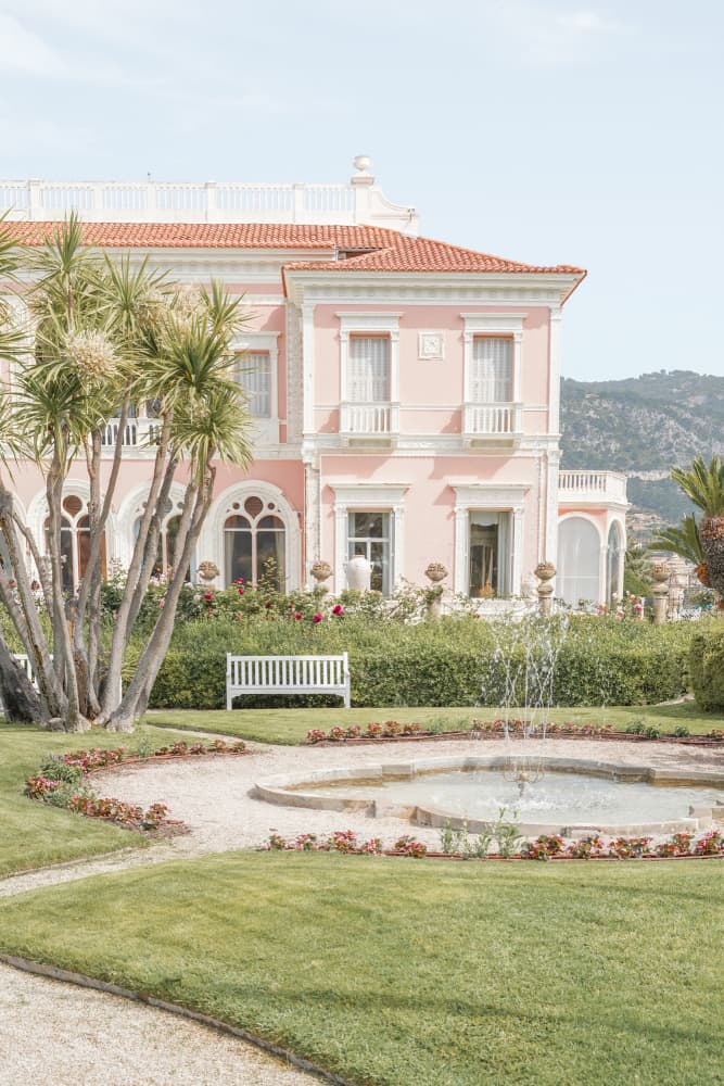 Elegant Pink Villa Garden by Henrike Schenk — canvas wall art