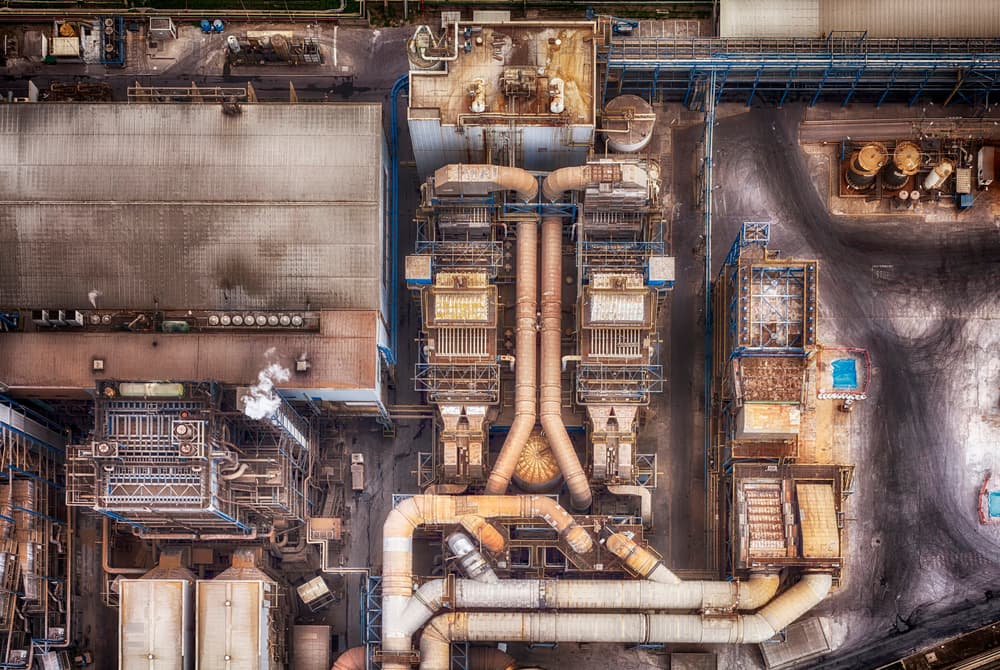 Industrial Complex Overhead by Daniele Atzori — canvas wall art