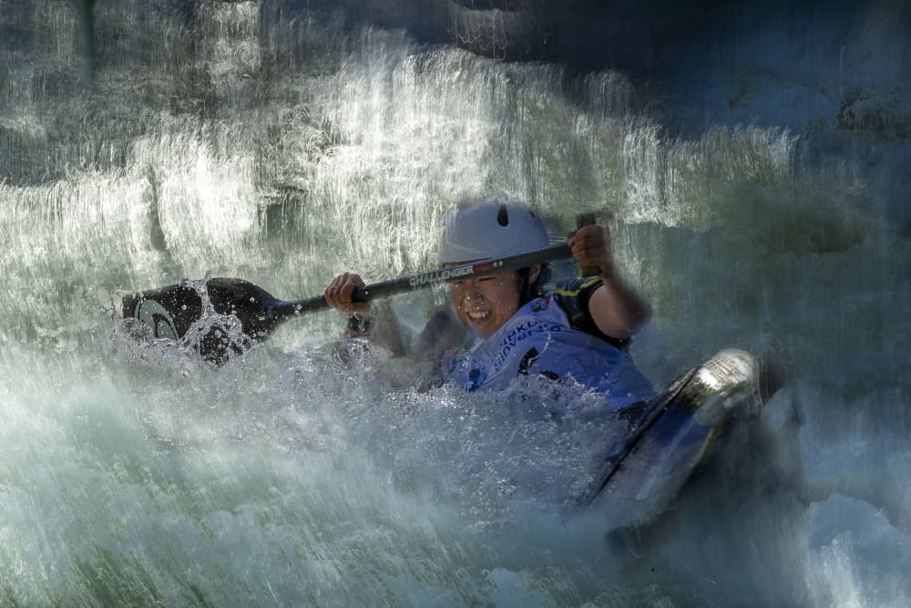 White Water Kayak Action by Milan Malovrh — canvas wall art