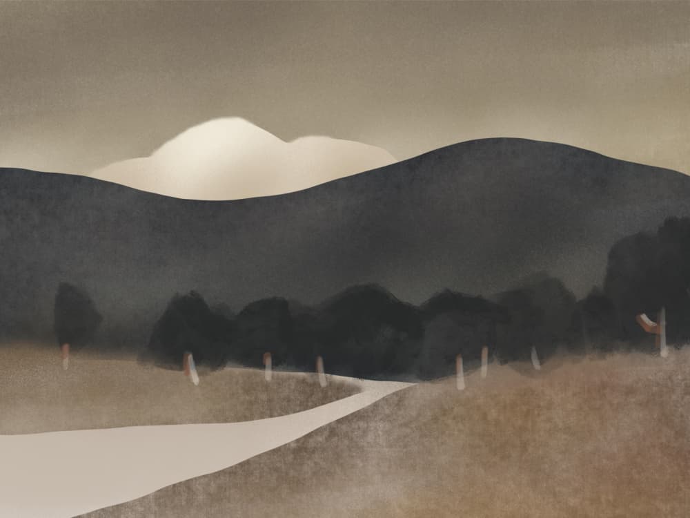 Serene Mountain Landscape by Little Dean — canvas wall art