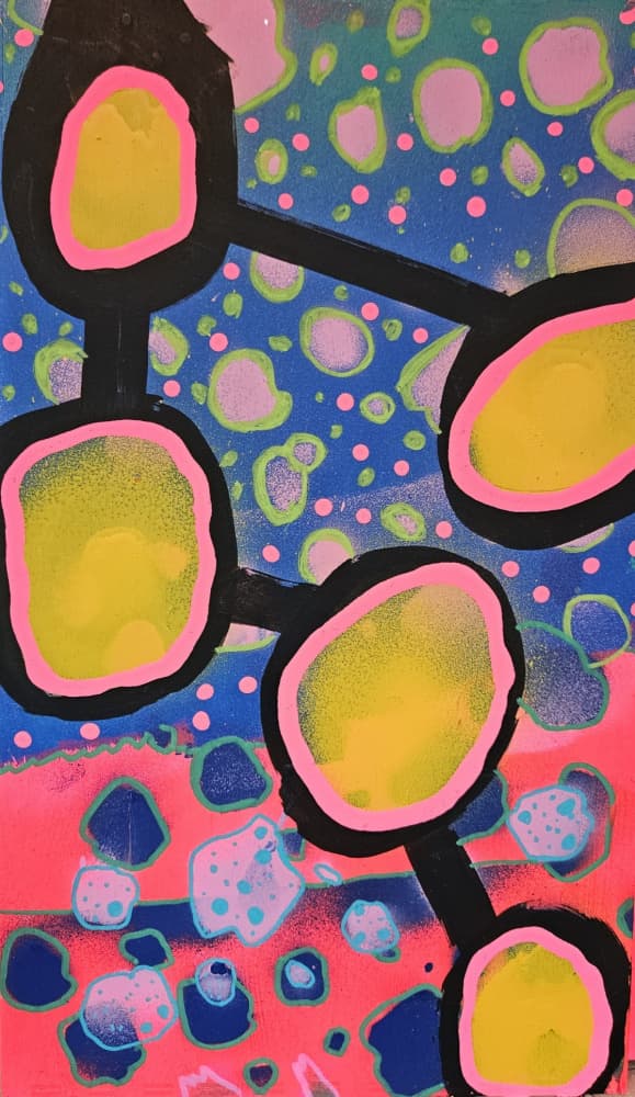 Vibrant Molecular Connections by Olea Huuska — canvas wall art