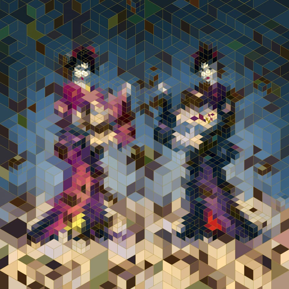 Geometric Geisha Women by Angelo Cerantola — canvas wall art