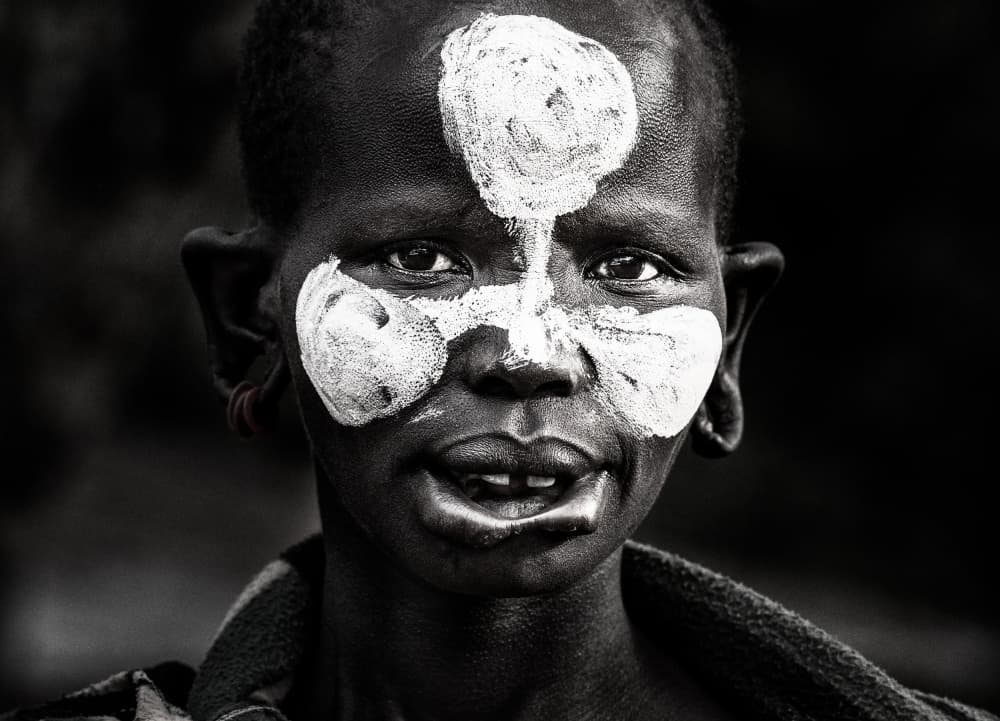 Cultural Face Paint Portrait by Joxe Inazio Kuesta Garmendia — canvas wall art