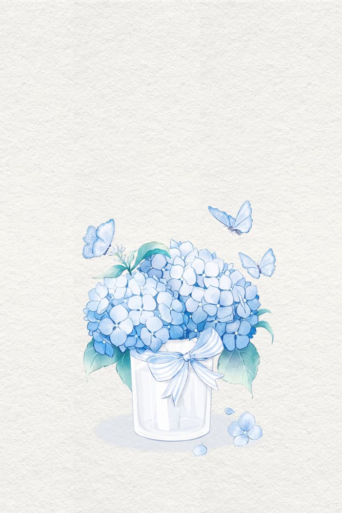 Delicate Blue Hydrangeas by Xuan Thai — canvas wall art
