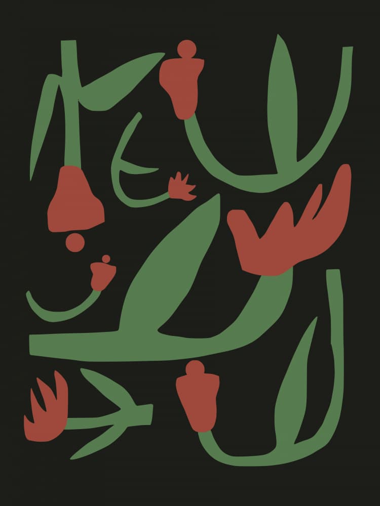 Abstract Floral Forms by Little Dean — canvas wall art