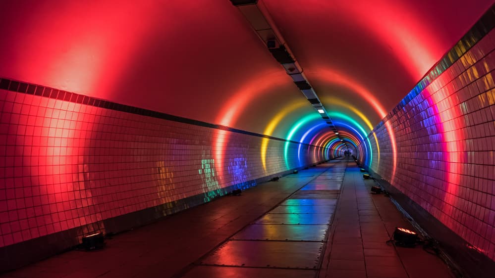 Rainbow Light Tunnel by Lus Joosten — canvas wall art