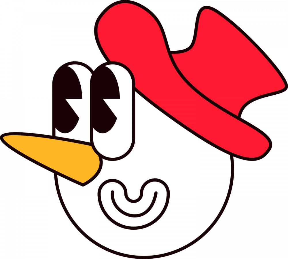 Happy Cartoon Chicken by Marika Barsrsind β canvas wall art