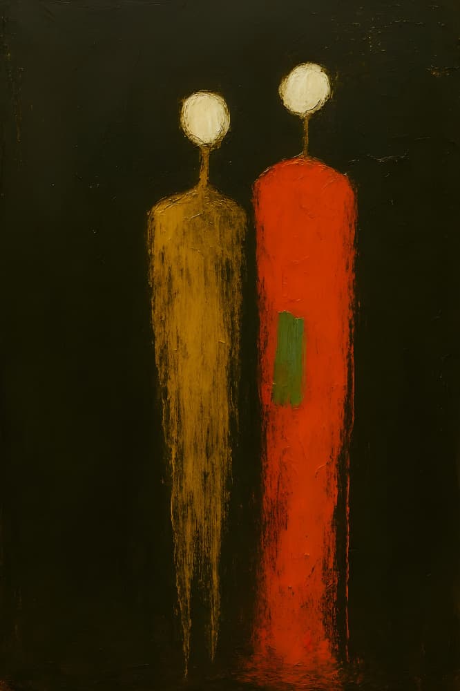 Abstract Figures Standing by HUGO — canvas wall art