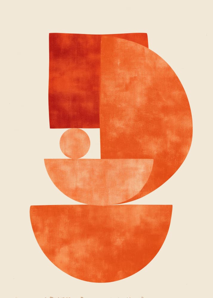Balanced Orange Abstract Shapes by Flow Line — canvas wall art