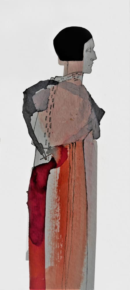 Elegant Woman Profile by Doris Schmitz — canvas wall art