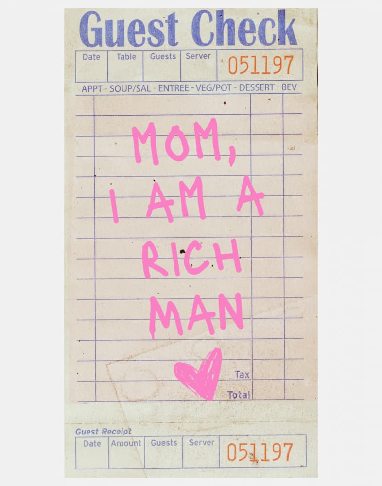 Rich Man Guest Check by Jolly and Dash — canvas wall art