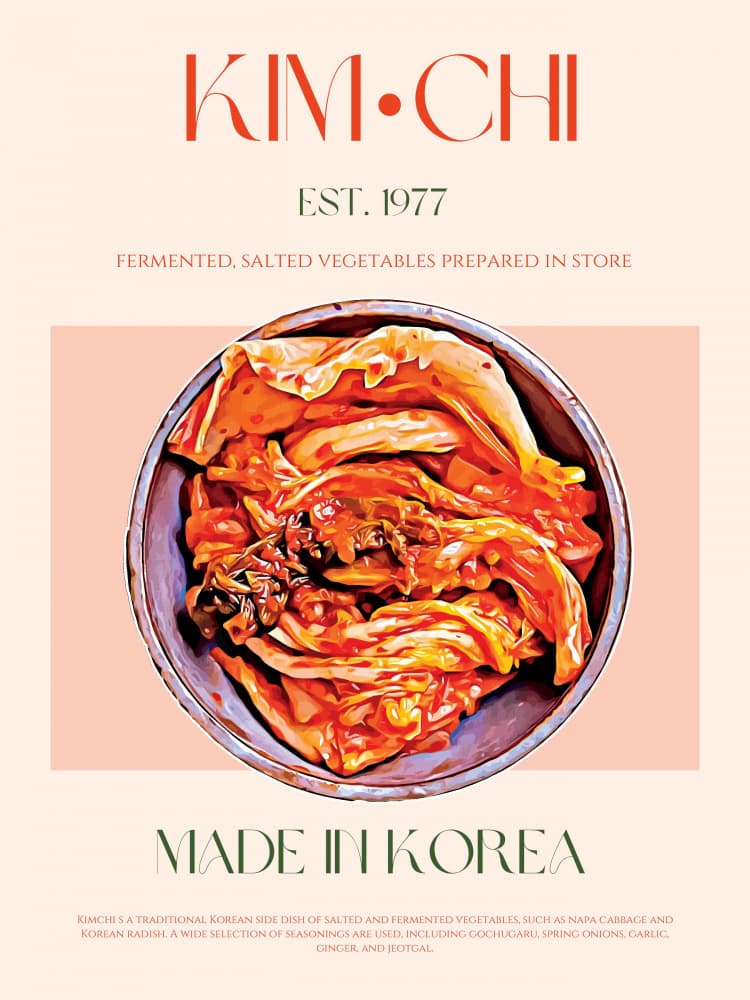 Retro Kimchi Bowl by Nazma Khokhar — canvas wall art