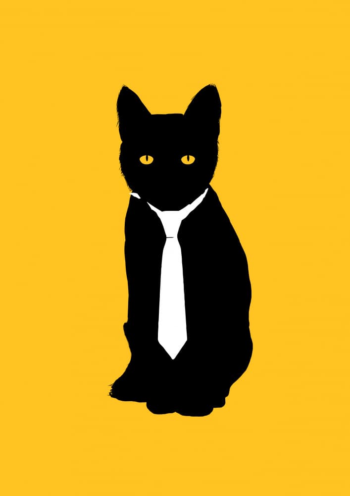 Dapper Black Cat by Balazs Solti — canvas wall art