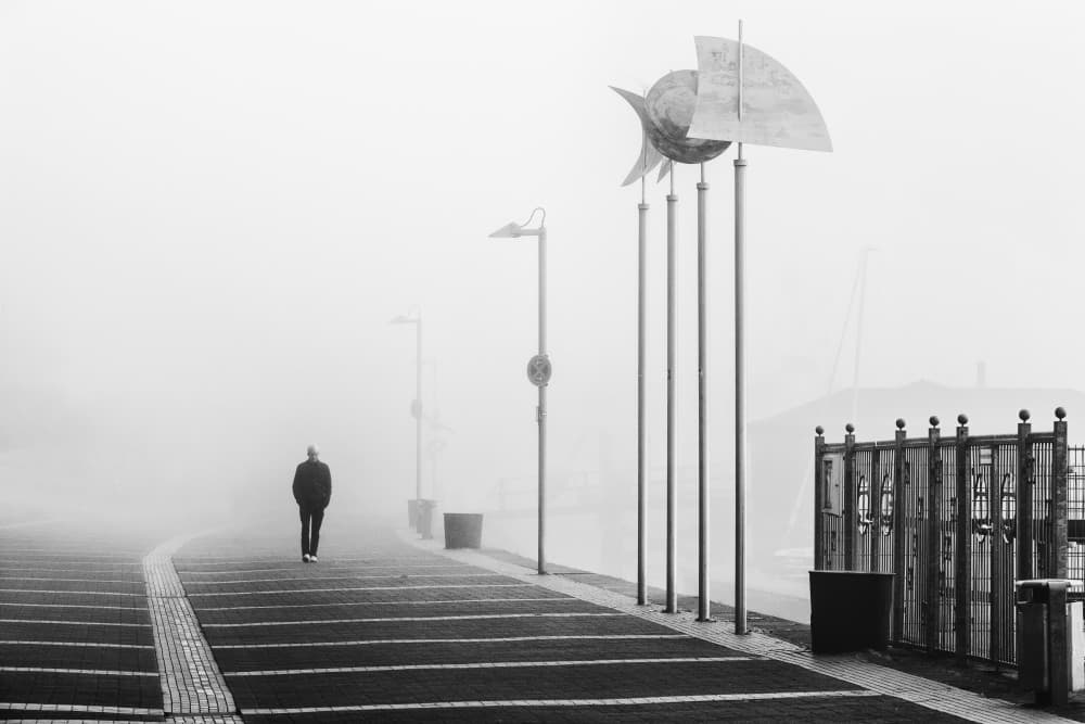 Solitary Man In Fog by Andreas Klesse — canvas wall art