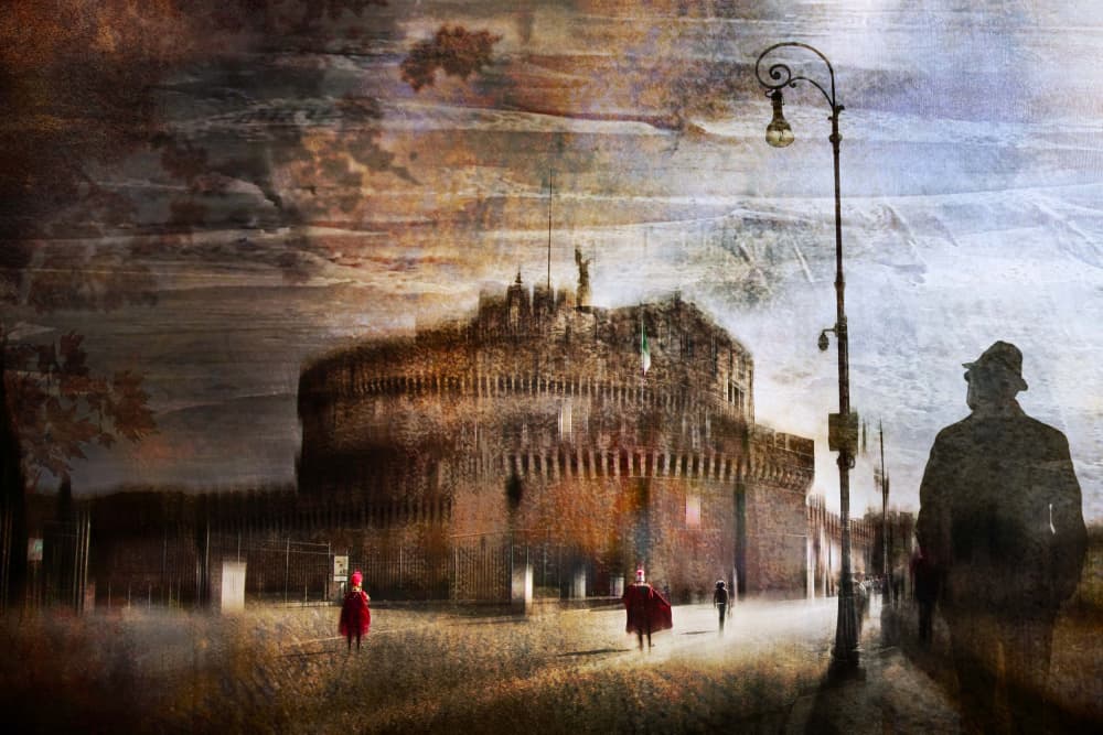 Castel Sant'Angelo Night Mystery by Nicodemo Quaglia — canvas wall art