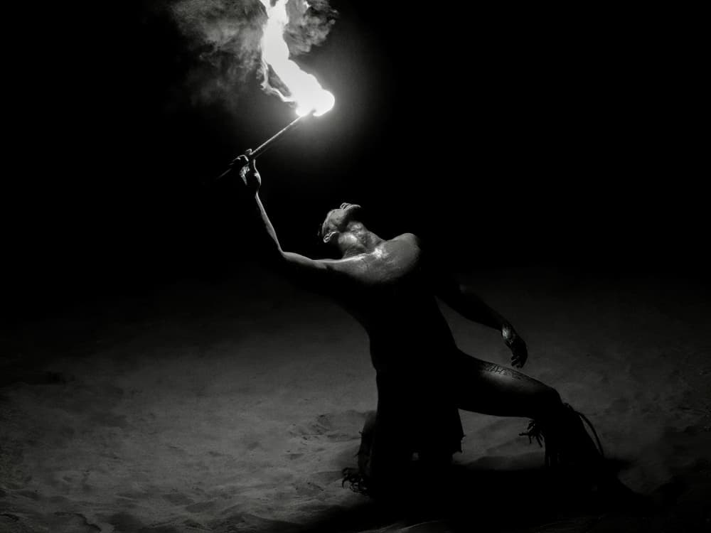 Mystic Fire Ritual by Serge Melesan — canvas wall art