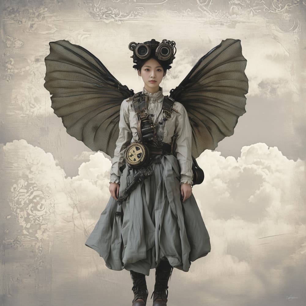 Winged Steampunk Aviator by Sue Skellern — canvas wall art