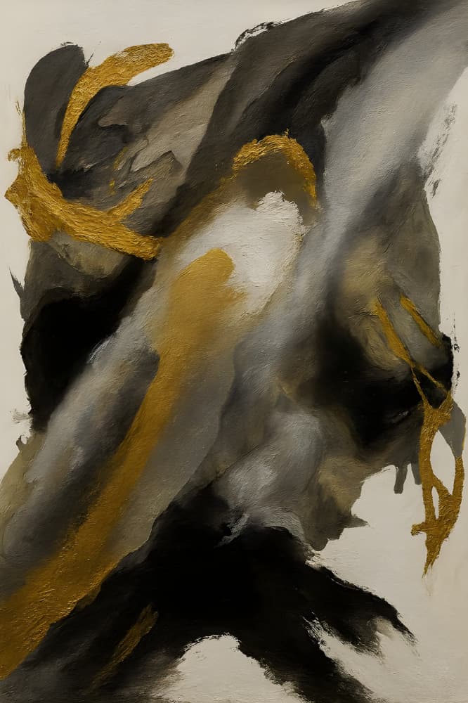 Dynamic Gold Abstract by HUGO — canvas wall art
