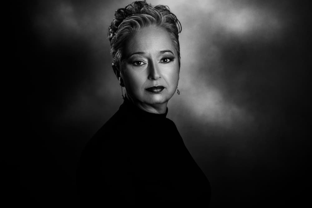Elegant Black White Portrait by Peppe Tambè — canvas wall art