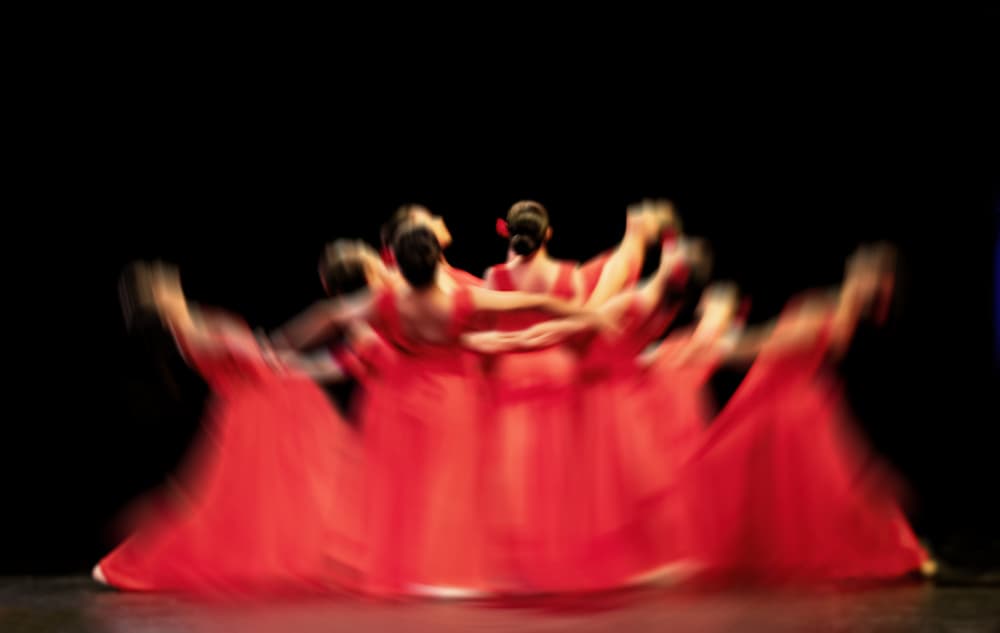 Dancing Red Dresses by Betty Liu — canvas wall art