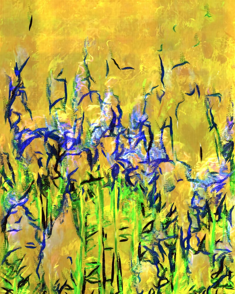 Abstract Yellow Meadow by Uma Gokhale — canvas wall art